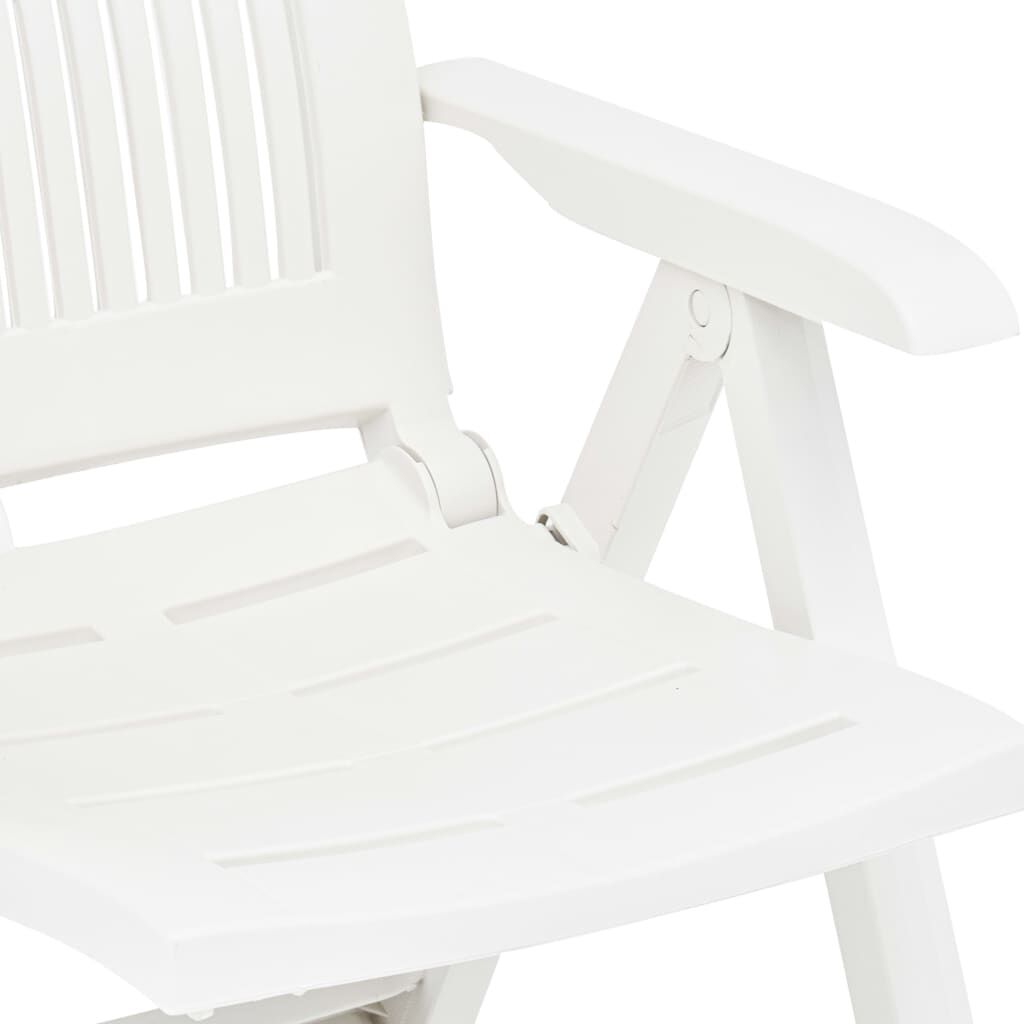 vidaXL Garden Reclining Chairs 2 pcs Plastic White
