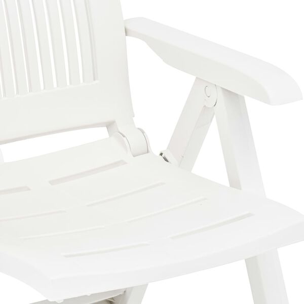 vidaXL Garden Reclining Chairs 2 pcs Plastic White