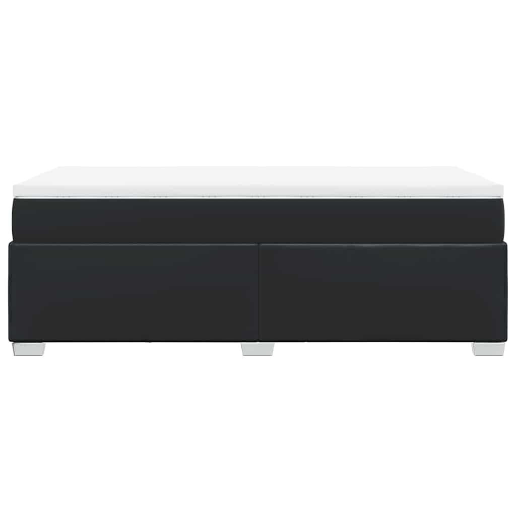 vidaXL Box Spring Bed with Mattress Black Twin Faux Leather