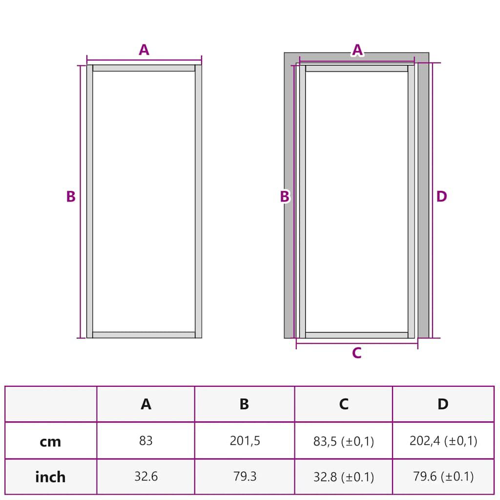 vidaXL Interior Door ESG Glass and Aluminium 83x201.5 cm Black