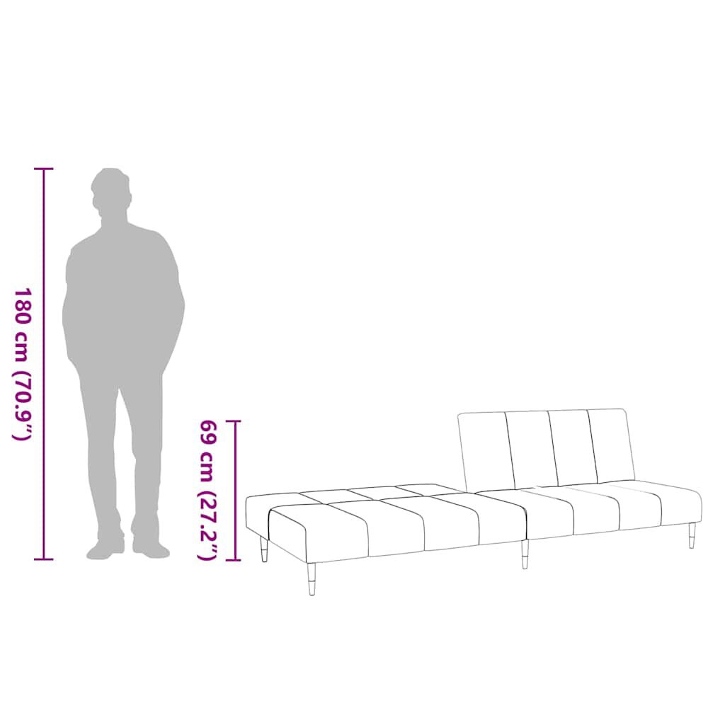 vidaXL 2-Seater Sofa Bed Dark Grey Velvet