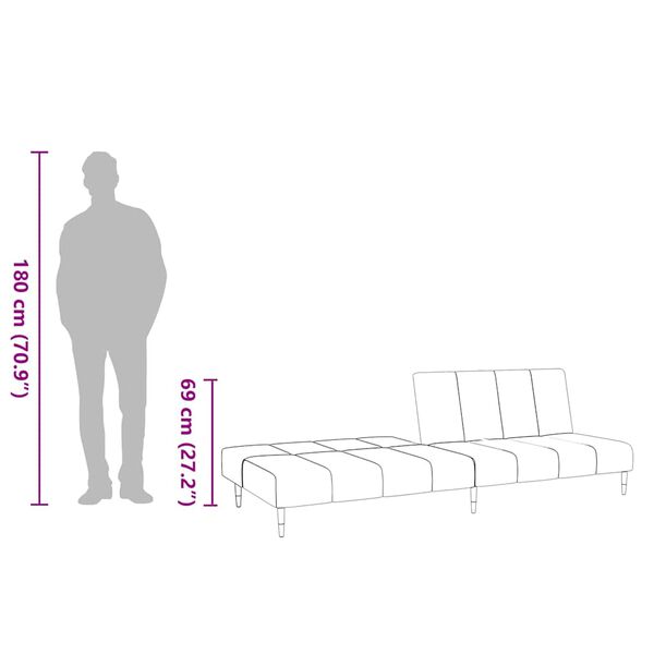 vidaXL 2-Seater Sofa Bed Dark Grey Velvet