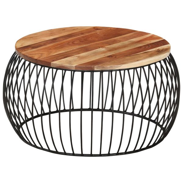 vidaXL Coffee Table Ø68 cm Solid Acacia Wood
