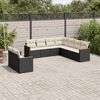 vidaXL 9 Piece Garden Sofa Set with Cushions Black Poly Rattan