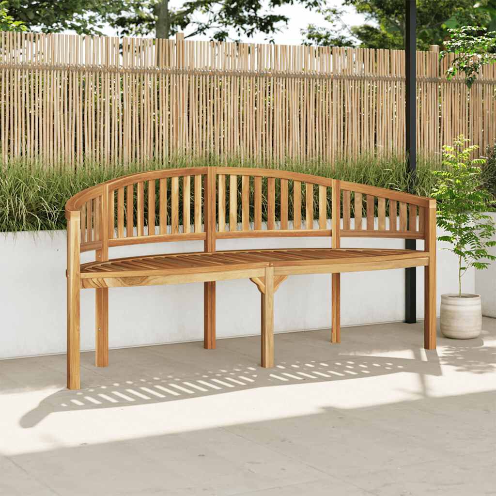 vidaXL Banana Bench 180 cm Solid Teak Wood