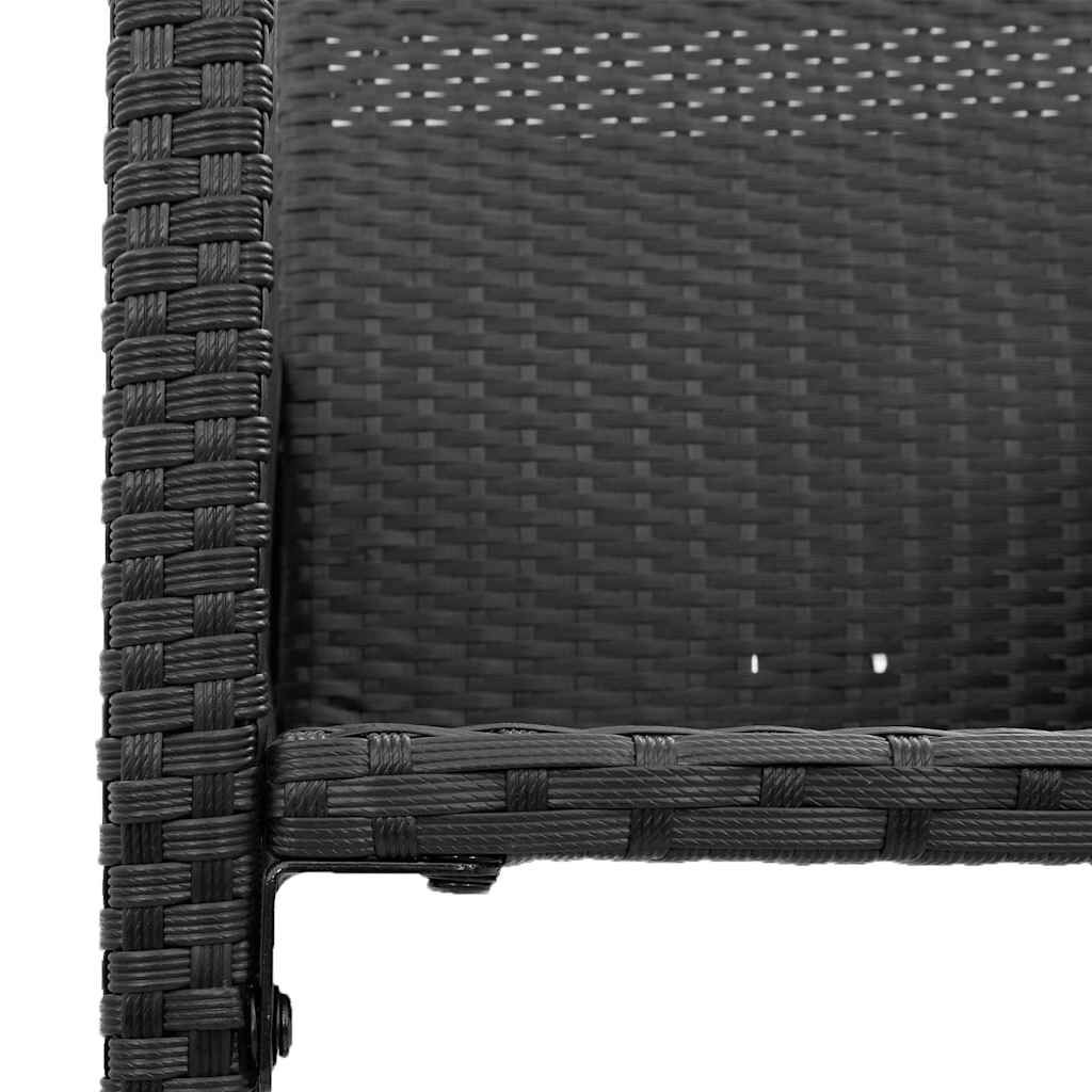vidaXL 3 Piece Garden Bar Set without Cushions Black Poly Rattan Acacia