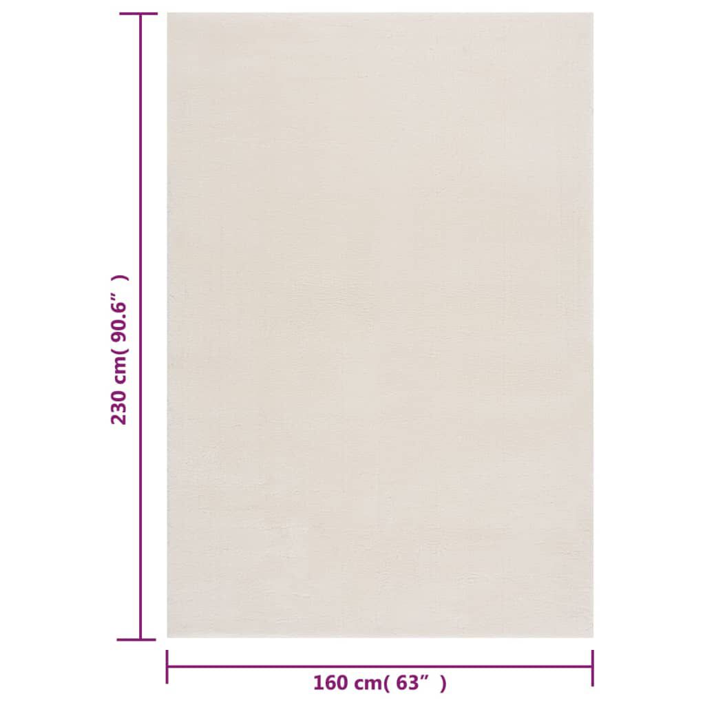 vidaXL Washable Rug Soft Shaggy Cream 160x230 cm Anti Slip