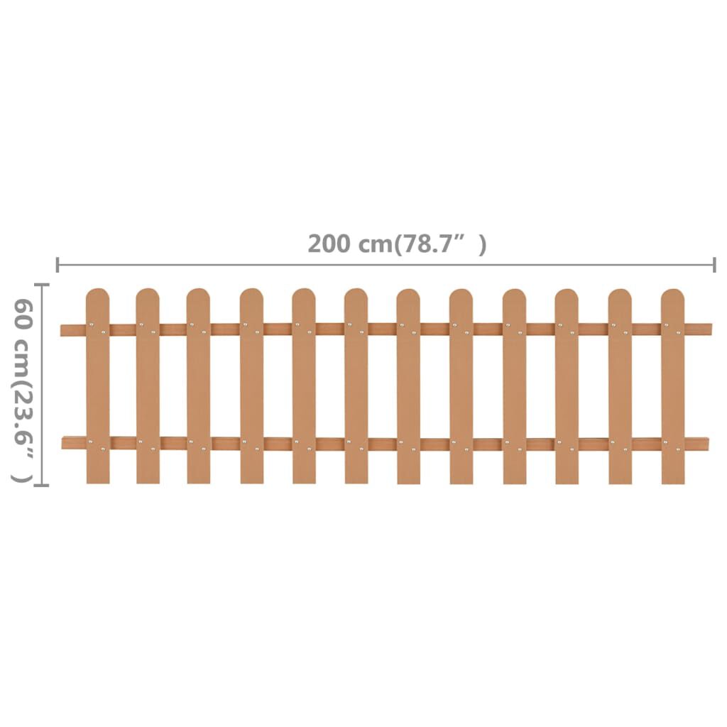vidaXL Picket Fence WPC 200x60 cm