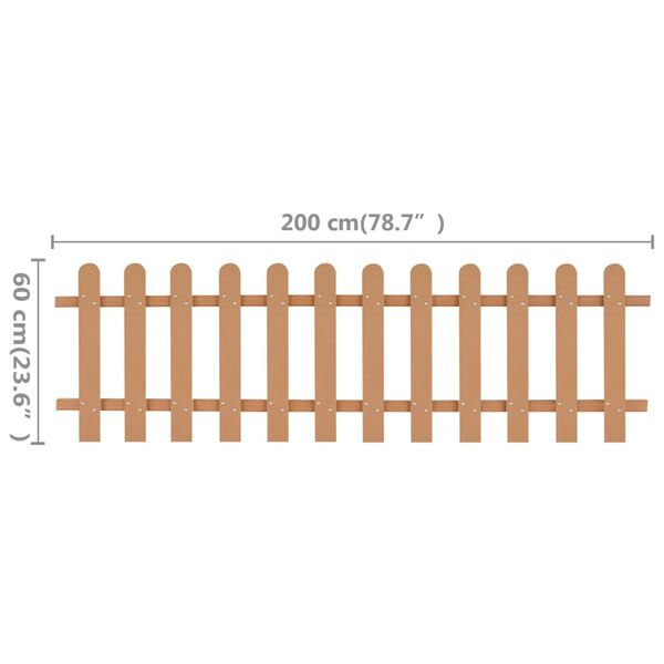 vidaXL Picket Fence WPC 200x60 cm