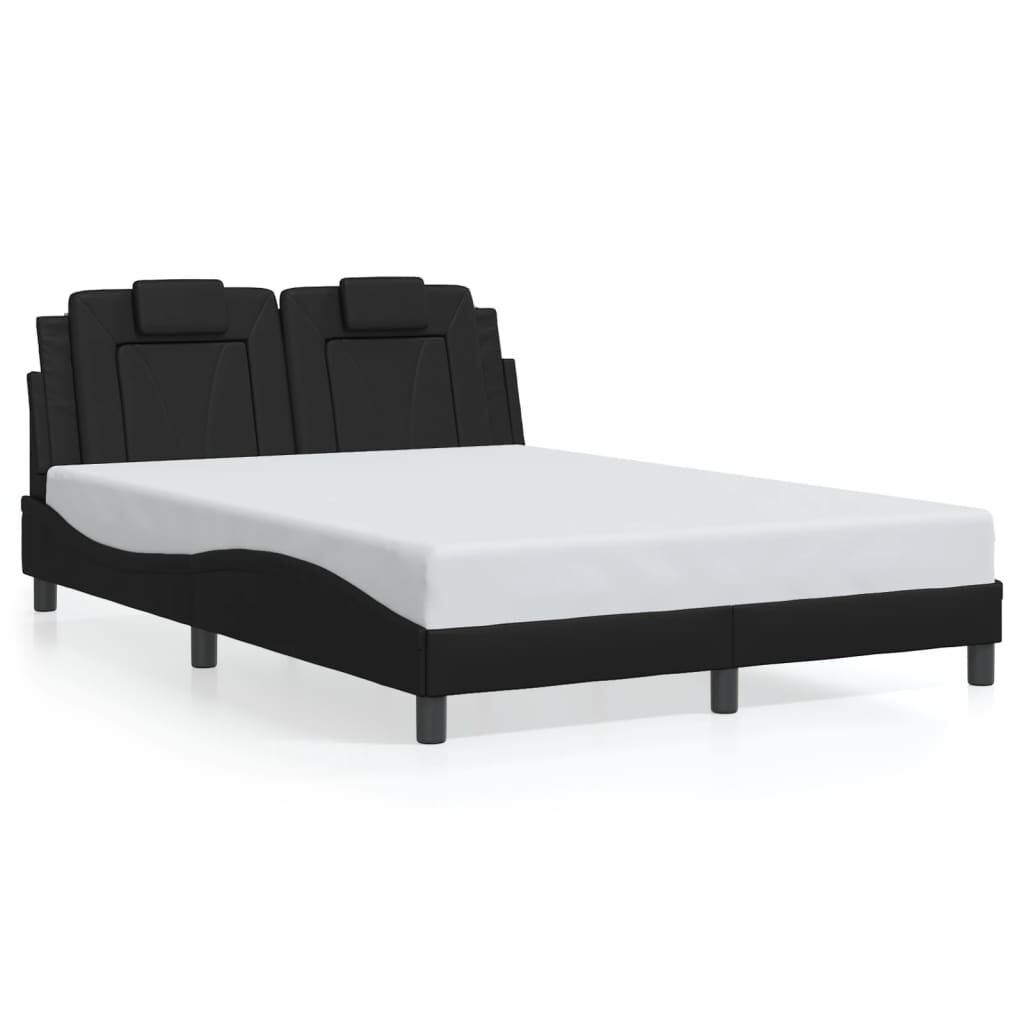 vidaXL Bed Frame with LED without Mattress Black 137x187 cm Double