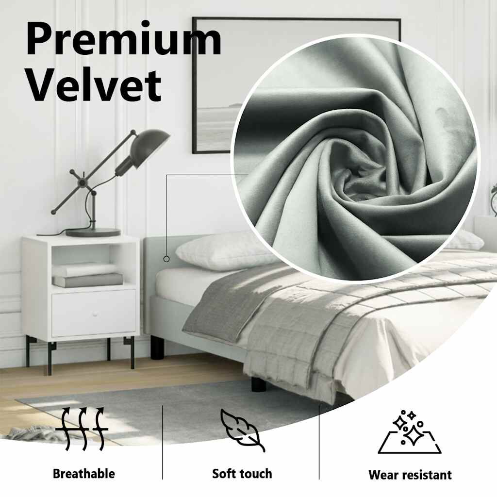 vidaXL Bed Frame without Mattress Light Grey Double Velvet
