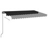 vidaXL Manual Retractable Awning with LED 400x300 cm Anthracite