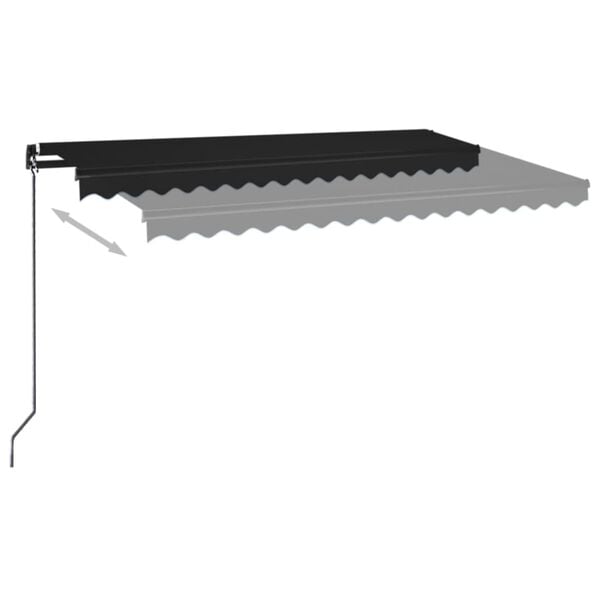 vidaXL Manual Retractable Awning with LED 400x300 cm Anthracite