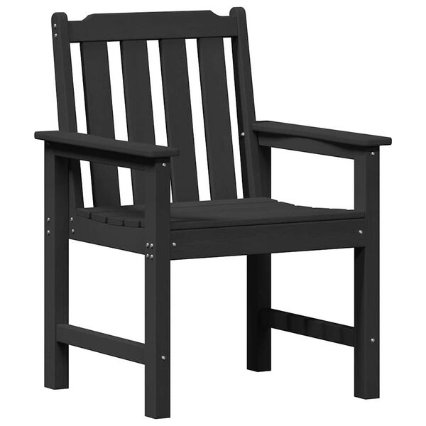 vidaXL Garden Dining Chair 2 pcs Black 65.5 x 59 x 88 cm HDPE