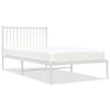 vidaXL Metal Bed Frame without Mattress with Headboard White 100x200cm