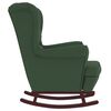 vidaXL Rocking Chair with Solid Wood Rubber Legs Dark Green Velvet