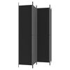 vidaXL 4-Panel Room Divider Black 200x220 cm Fabric