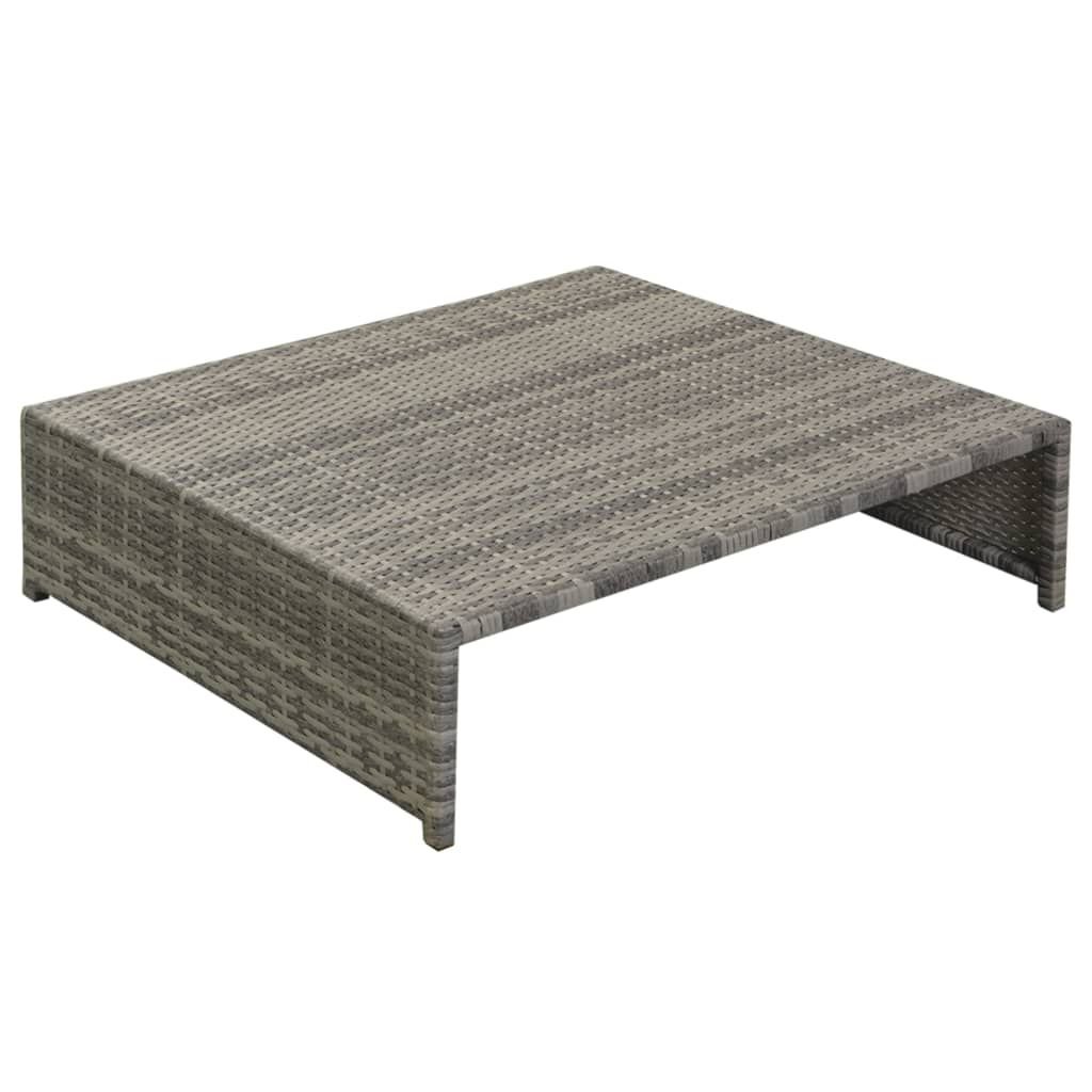 vidaXL 5 Piece Garden Lounge Set with Cushions Poly Rattan Grey