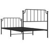 vidaXL Metal Bed Frame without Mattress with Footboard Black 100x190cm