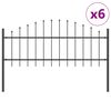 vidaXL Garden Fence 6 pcs Grey 170 x 115 cm Powder-Coated Steel