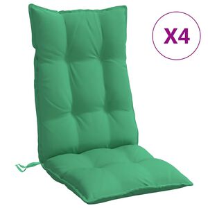 vidaXL Highback Chair Cushions 4 pcs Green Oxford Fabric