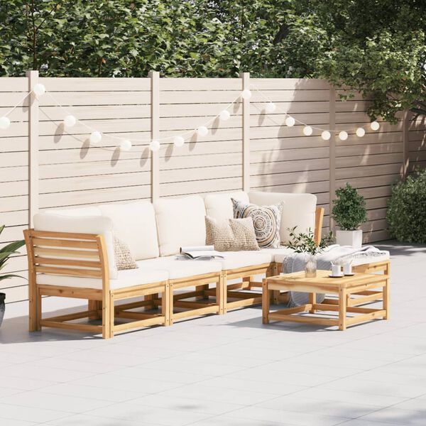 vidaXL 6 Piece Garden Lounge Set with Cushions Solid Wood Acacia