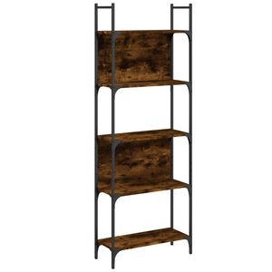 vidaXL Bookshelf Smoked Oak 155.5x24x166.5 cm Engineered Wood
