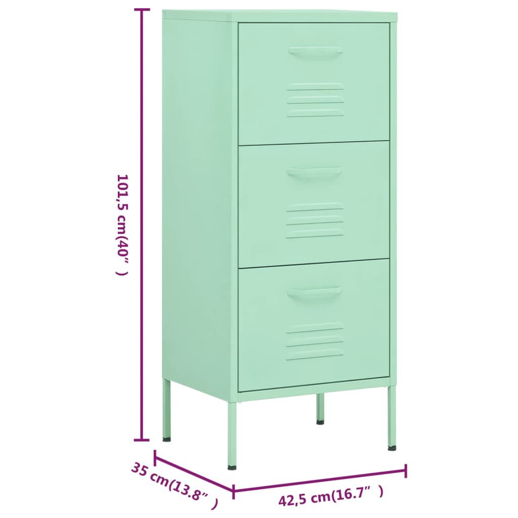 vidaXL Storage Cabinet Mint 42.5x35x101.5 cm Steel