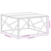 vidaXL Coffee Table Silver Stainless Steel and Solid Acacia Wood