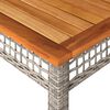 vidaXL Garden Table Grey 140x80x75 cm Poly Rattan Acacia Wood