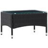 vidaXL 5 Piece Garden Lounge Set With Cushions Poly Rattan Black