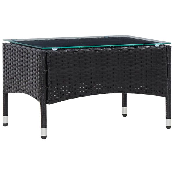 vidaXL 5 Piece Garden Lounge Set With Cushions Poly Rattan Black