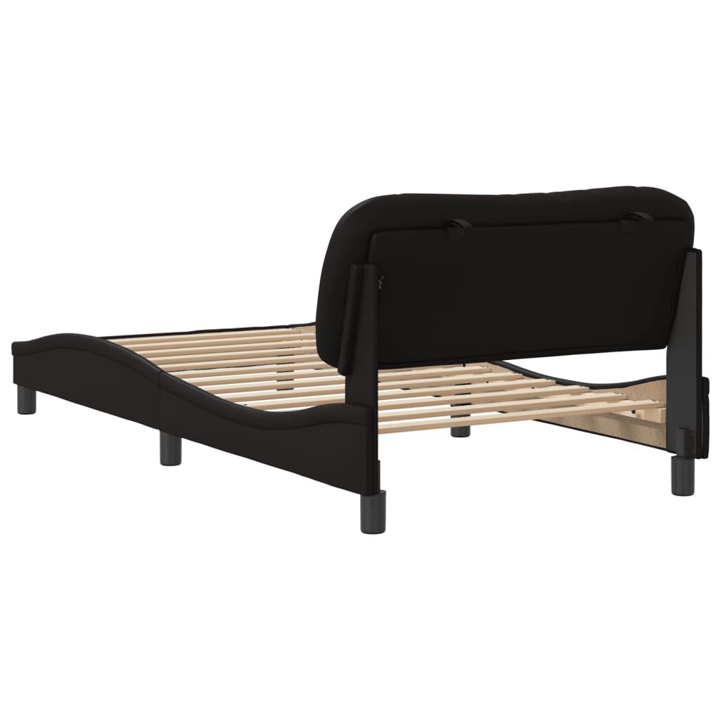 vidaXL Bed Frame without Mattress Black 100x190 cm Faux Leather