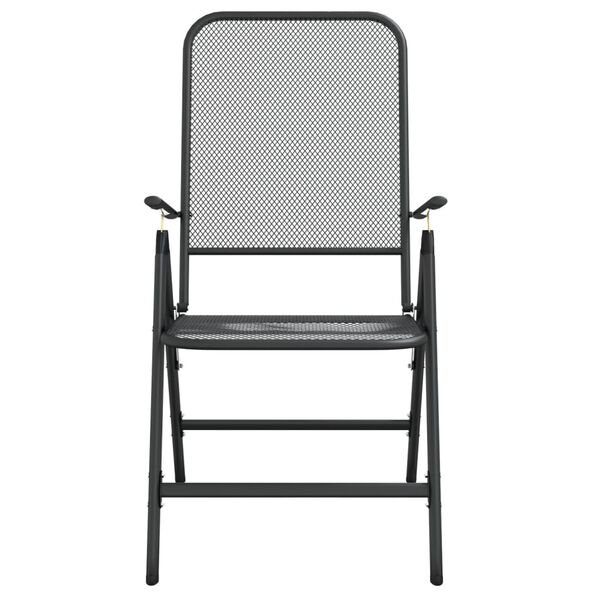 vidaXL 9 Piece Garden Dining Set Anthracite Metal Mesh