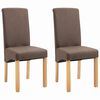 vidaXL Dining Chairs 2 pcs Brown Fabric