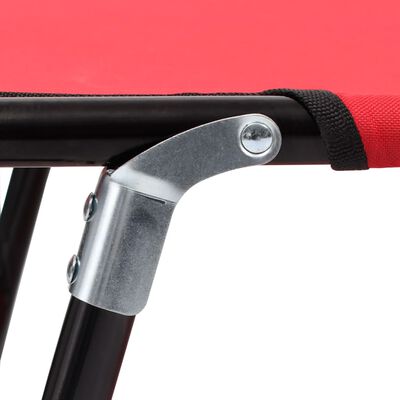 vidaXL Folding Sun Lounger Red Steel