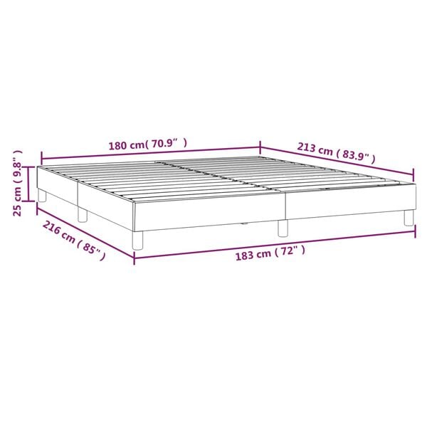 vidaXL Bed Frame without Mattress Light Grey California King Velvet (US Only)