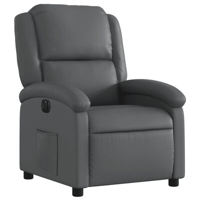 vidaXL Electric Recliner Chair Grey Faux Leather