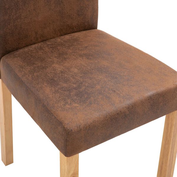 vidaXL Dining Chairs 2 pcs Brown Faux Suede Leather
