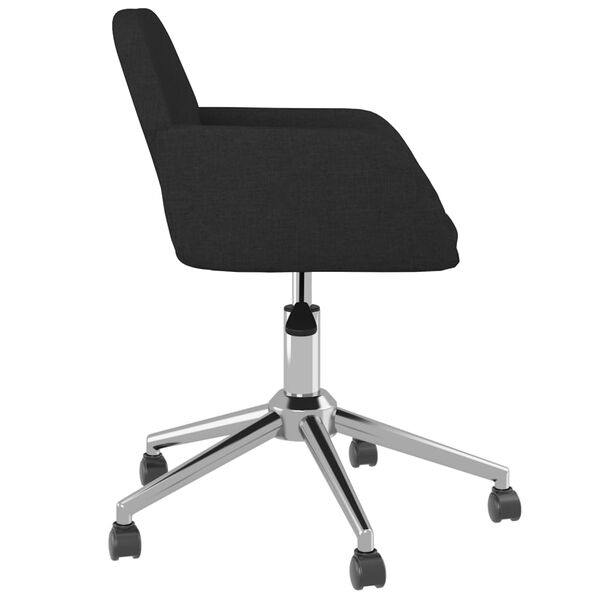 vidaXL Swivel Office Chair Black Fabric