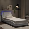 vidaXL Bed Frame with LED without Mattress "Zadar" White 100x190 cm