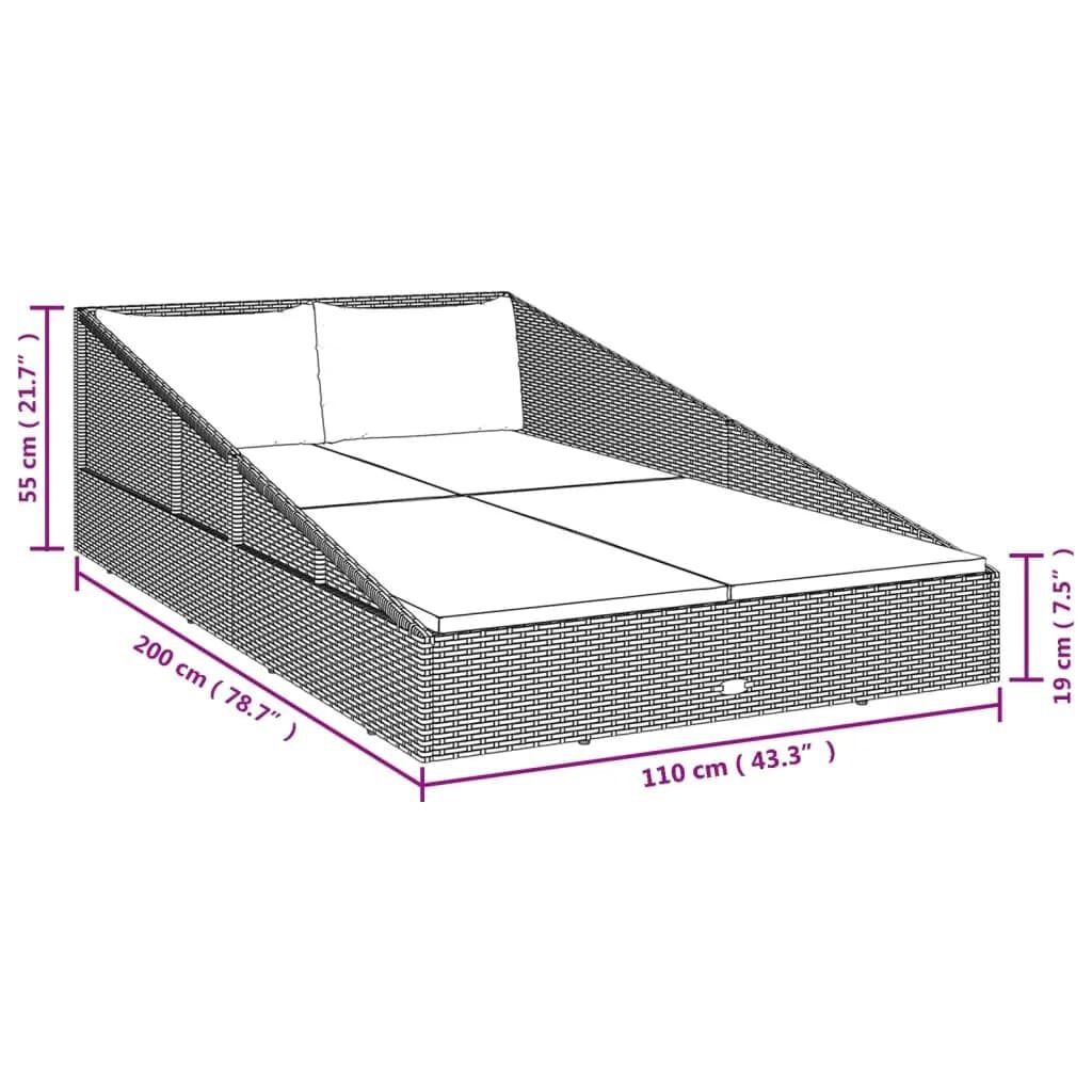 vidaXL Garden Bed Brown 110x200 cm Poly Rattan