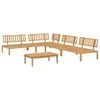 vidaXL Sofa Set with Cushion Plain 5 pcs Beige Solid Acacia Wood