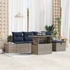 vidaXL Garden Sofa Set with Cushion with Storage 6 pcs Poly Rattan