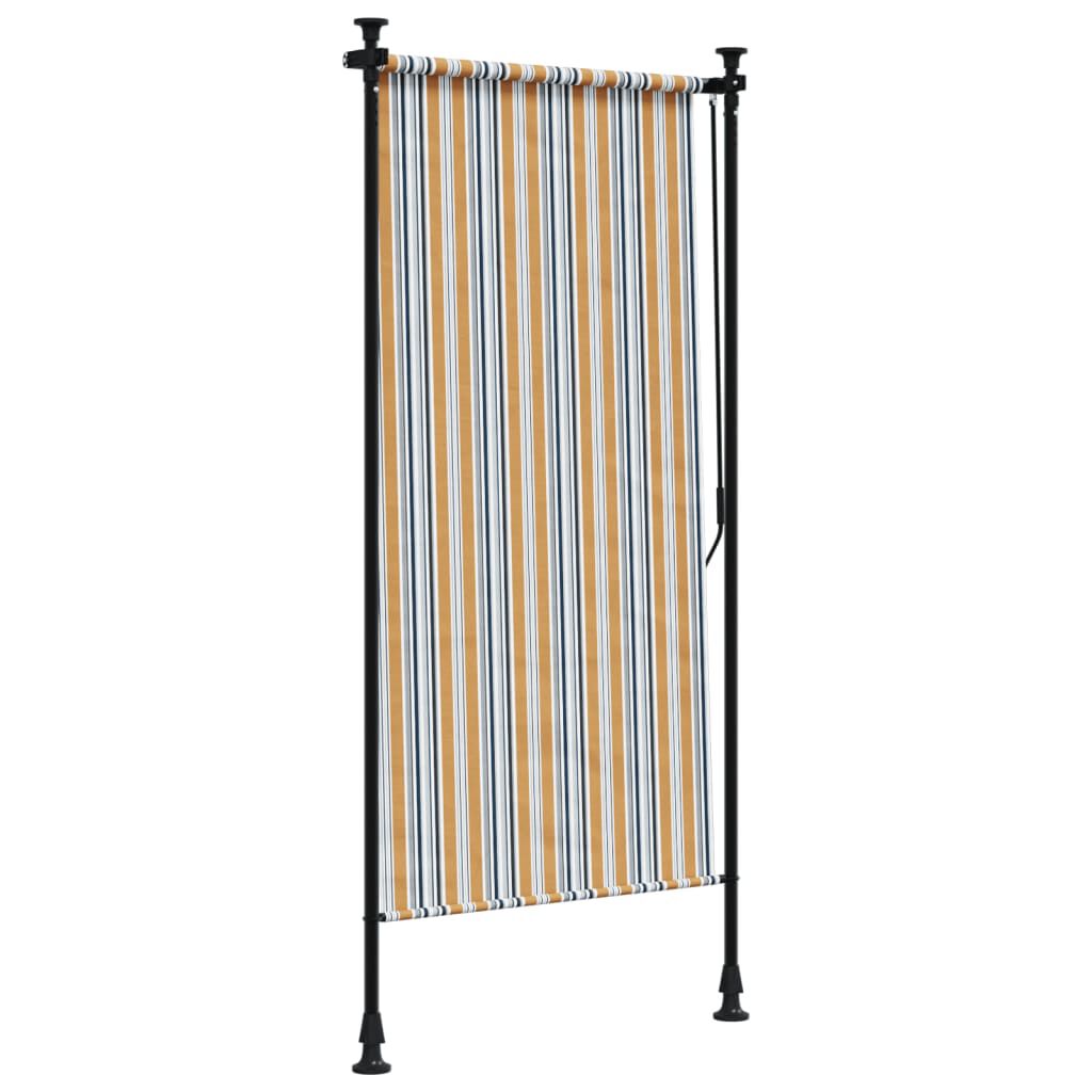 vidaXL Outdoor Roller Blind Yellow and White 120x270 cm Fabric&Steel