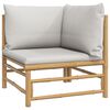 vidaXL 9 Piece Garden Lounge Set with Light Grey Cushions Bamboo