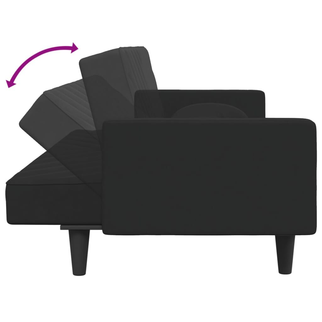 vidaXL 2 Piece Sofa Set with Pillows Black Velvet