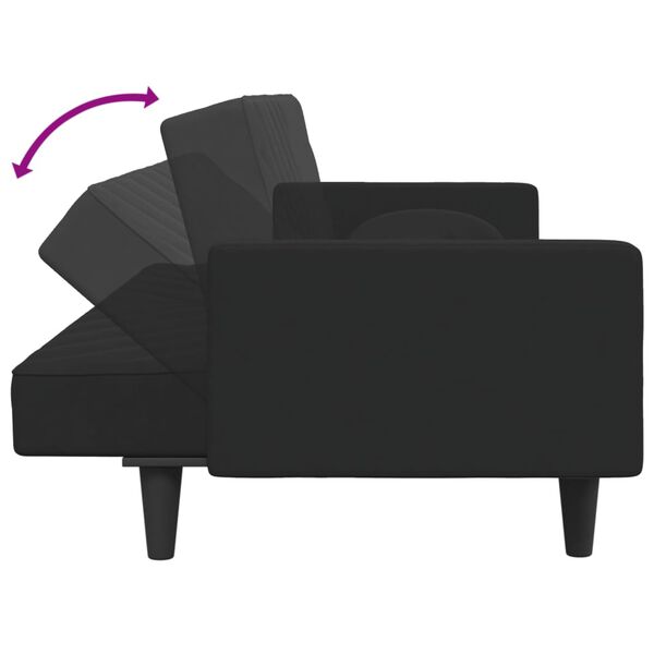 vidaXL 2 Piece Sofa Set with Pillows Black Velvet