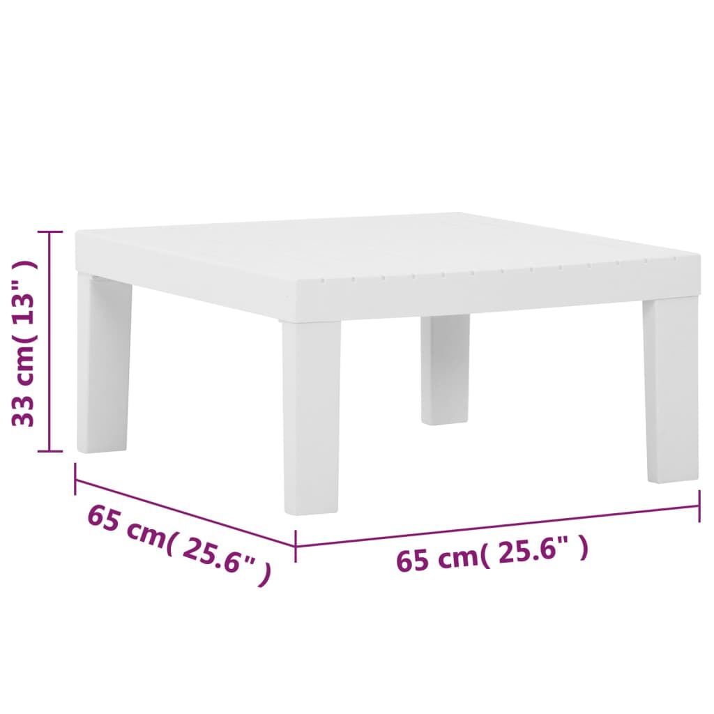 vidaXL 3 Piece Garden Lounge Set with Cushions Plastic White