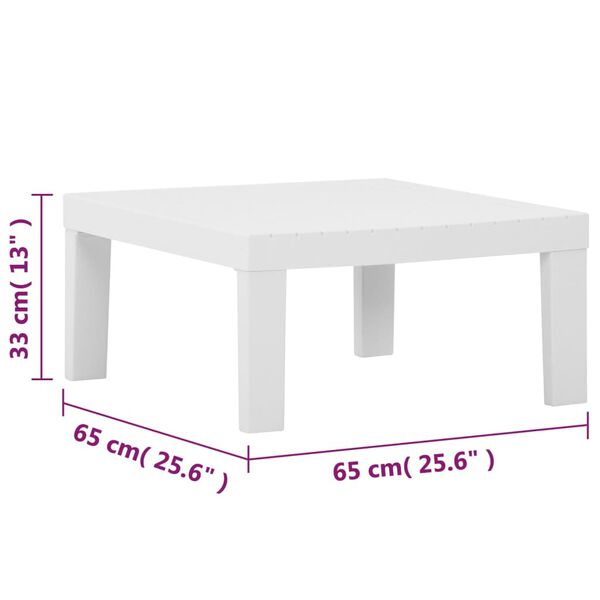 vidaXL 3 Piece Garden Lounge Set with Cushions Plastic White